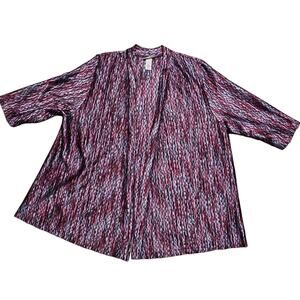 Sweater Kimono Purple Women's  Sz 2X Maggie Barnes for Catherines 3/4 Sleeve